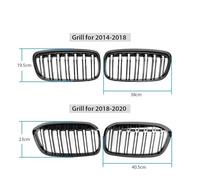 Grilles Avant pour Série 2 F45 F46 Tourer pour PRE-LCI 2014-2020 Calandre Avant Voiture Calandre Course Grilles Rein Grille Capot Avant Calandre Sport(Single Slat 18-20)