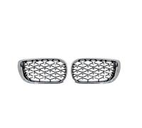Grilles Calandre Avant Voiture Calandre De Remplacement En ABS Diamanté Style Météore Pour BMW Série 3 E46 4 Portes 318I 320I 325I 330I 2002 2003 2004 2005(All Silver)