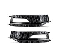 Grilles Calandre Pare-Chocs Pour A4 B8 S4 2012-2015 Feu Antibrouillard Nid D'abeille Grille Hexagonale 8K0807681L Noir/argent Couvercle Pare-chocs Avant Voiture(Sliver Pair)