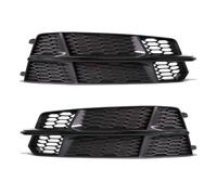 Grilles Calandre Pare-Chocs Pour A6 C7 A6L 2015 2016 2017 2018 Feu Brouillard Nid D'abeille Grille Hexagonale 4G0807681AN 2 Pièces Couvercle Pare-chocs Avant Voiture(Black Pair)