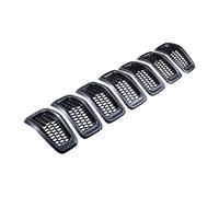 Grilles Calandre Pare-Chocs Pour Jeep Pour Cherokee 2014 2015 2016 2017 2018 7 Pièces Anneau Calandre Inserts Avant Garniture Couverture Noir Brillant(Grey)