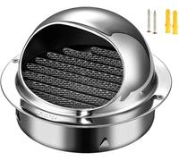 Grilles d'aération extérieures arrondies en acier inoxydable, grilles de sortie rondes, vannes d'échappement murales Aération(180mm)