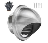 Grilles d'aération for sèche-linge - Couvercle de ventilation rond en acier inoxydable 5 à 30 cm, extracteur d'air externe for cuisine, salle bain, bureau, système CVC (200 mm)(70mm)