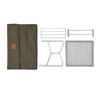 Grilles de camping pliantes en acier inoxydable, réchaud de camping portable - pour le feu extérieur avec grille de barbecue - Grille de feu de camp portable pliable pour pique-nique, sac à dos