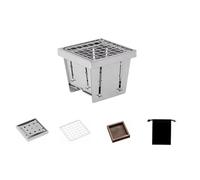 Grilles de camping pratiques en acier inoxydable - Design pliable - Petit réchaud pour les amateurs d'activités de plein air, les pique-niques, la cuisine - Grilles pliantes en plein air