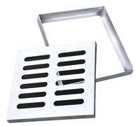 Grilles de caniveau carrées en Acier Inoxydable 304 pour l'extérieur et l'intérieur, kit de Grille pour système de caniveau pour Jardin, terrasse, Cuisine - 25x25x2cm (9,84x9,84x0,79in)