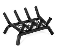 Grilles de cheminée avec retenue de braise - Grille de cheminée de 35,6 cm, grille de poêle à bois, support de bûches à bois de chauffage, grille intérieure en fonte forgée pour foyer, intérieur et