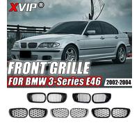 Grilles de course de rein avant de Style ligne unique brillant XVIP pour BMW série 3 E46 325i 4 portes 2002-2004 grilles supérieures de Style diamants Diamond-Silver