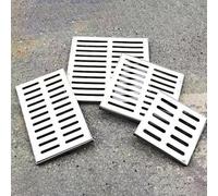 Grilles de drainage Couvercle de drain extérieur rectangulaire avec cadre, grille de drain robuste en métal, couvercle de tuyau de drainage pour intérieur/extérieur/salle de bain/cuisine(20cmx20cm)