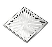 Grilles De Drainage en Acier Inoxydable 304, Couvercles De Caniveaux avec Cadre, Grilles De Gouttières, Bouches D'égout Carrées pour Jardin Et Terrasse(Silver B,30x30cm)