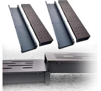 Grilles de Drainage Fines de 1 M de Long pour L'Évacuation de l'eau,Caniveau À 2 Canaux avec Grille Amovible,Caniveau Souterrain - 5 Cm,7,5 Cm,10 Cm (Gris Clair 10 X 4 Cm)