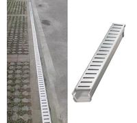 Grilles de Drainage pour Caniveau,Caniveaux D'Extérieur de 4 Pouces de Large,Caniveaux de 23 5/8 Pouces de Long avec Tuyaux en Acier Inoxydable 304 Et Résine,Gouttière Robuste pour Le Drainage des EA