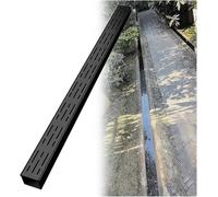 Grilles de Drainage pour Gouttières Souterraines de 1,2,3 Ou 4 Pouces de Large,Kit Mince pour Jardin Extérieur,Garage,Salle de Bain,Balcon,Cuisine,Acier Inoxydable Robuste (Noir/L X H 10 X 5 Cm)