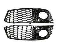 grilles de feux antibrouillard Compatible Avec A4 Pour B8 2008 2009 2010 2011 2012 Pare-chocs Avant De Voiture Antibrouillard Lampe Maille Calandre Chrome Brillant Accessoires(Black)