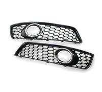 Grilles de feux pare-chocs Couverture Phare Antibrouillard En Nid D'abeille Pour Voiture Calandre Compatible Avec A3 8P 2009 2010 2011 2012 2013 8P0807682D 8P0807681D(Chrome)