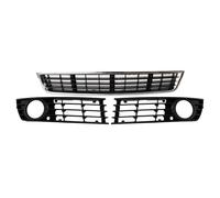 Grilles de pare-chocs Audi A4 B6 - Gauche + droite + centrale - 2000-2004 - Centre noir - Cadre chromé