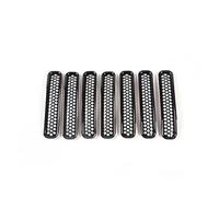 Grilles de radiateur avant Calandre avant en maille ABS Pour Jeep Pour Wrangler TJ 1997-2006, autocollants à double lamelles(Black)