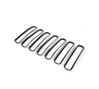 Grilles de radiateur avant Calandre avant en maille ABS Pour Jeep Pour Wrangler TJ 1997-2006, autocollants à double lamelles(Black Without Mesh)