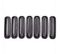 Grilles de radiateur avant Pour Jeep Pour Wrangler JK 07-18, calandre de phare antibrouillard, insert et couvercle de calandre avant, accessoire de cadre de phare(6)