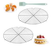 Grilles de Refroidissement, 2 Pièces Aciers Inoxydables Grille Ronde à Gâteau, 30 cm Grille de Cuisson EnAciers Inoxydables, Support de Refroidissement Rond, pour Casserole, Four, Cuisine