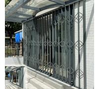 Grilles de sécurité pliables pour fenêtres et portes coulissantes - Portails de clôture verrouillables d'extérieur - Garde-fenêtres 150 x 150 cm (l x H) - Solutions de sécurité domestique