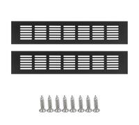 Grilles de Ventilation,2 PCS Grilles d'aération Rectangulaires Aluminium Noir Grille Aeration Idéal pour Réguler l'air dans votre Espace Construction et Chauffage 300MM*50MM