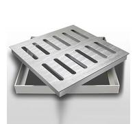 Grilles de vidange en Acier Inoxydable 304 avec Cadre,Grilles d'égout carrées Couverture de puits d'eau de Pluie,Crépine de Drainage de Sol de Garage, Bassin de Drainage de gouttière de Jardin