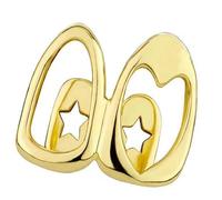 Grilles dentaires élégantes en forme de cœur plaqué cuivre - Accessoire de mode - Portable - Pour un événement d'expression unique - Embouchure tendance, taille unique, Comme décrit, Comme décrit.