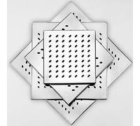 Grilles d'évacuation carrées, monobloc en acier inoxydable, for douche de salle bain, avec couvercle(20x20x1.5cm)