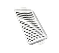 Grilles en acier inoxydable pour barbecue extérieur avec design perforé et poignée pour poissons et légumes facile à laver