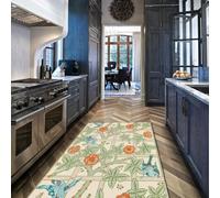 Grilles Gris Salon Grand Tapis 120x150cm Fleurs Classiques Lavable en Machine William Morris pour Chambre Vintage Moelleux Antidérapant Bureau à Domicile sous Table Basse