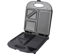 grilleuse 1400W, gaufrier antiadhésif, 3 en 1, plaque grill multifonctions pour sandwich, œufs, panini