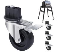 GRILLHOME Lot de 4 roulettes de 7,6 cm pour support d'extérieur Ninja XSKUNSTAND - Accessoires de plaque avec frein, pivotement soyeux à 360 degrés, kit de roues robustes avec verrouillage de sécurité