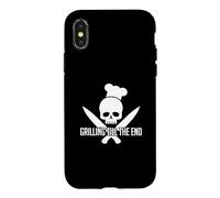 Grilling Till The End Tête de Mort Casquette de Chef BBQ Coque pour iPhone X/XS