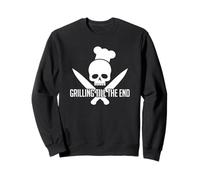 Grilling Till The End Tête de Mort Casquette de Chef BBQ Sweatshirt