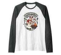 Grillmaster Therapy Grilling Humour BBQ Dad Citation Manche Raglan