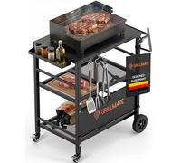 GRILLMATE Table de barbecue d'extérieur pliable résistante aux intempéries | Chariot de barbecue, chariot de service, table pour barbecue Weber, barbecue à gaz, four à pizza | Table d'appoint pour