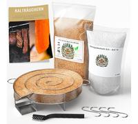 Grill'n Chips Générateur de fumée froide pour la viande fumée et le poisson 1,2 kg de farine de poisson fumée 1 kg d'itrite alt 4 crochets à viande et nettoyage ruh eook gratuit