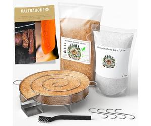 Grill'n Chips Générateur de fumée froide pour la viande fumée et le poisson 1,2 kg de farine de poisson fumée 1 kg d'itrite alt 4 crochets à viande et nettoyage ruh eook gratuit