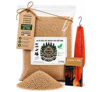 Grill'n Chips® Sciure de Hêtre pour Fumoir 1,5 Kg - Bois de Fumage à Froid. | 100% Naturels. Idéal pour Poisson, Viande, Fromage. Granulométrie 0,5-1 mm. Conditionnée en France. Guide PDF à Télécharger