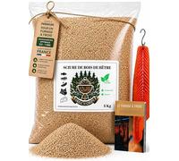 GRILL'N CHIPS® Sciure de Hêtre pour Fumoir 4 Kg - Bois de Fumage à Froid | 100% Naturels. Idéal pour Poisson, Viande, Fromage. Granulométrie 0,5-1 mm. Conditionnée en France. Guide PDF à Télécharger
