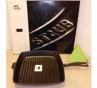 Grillpan vierkant 30x30 met steel zwart staub 12123023 Noir G