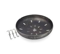 Grillrost.com Das Original Coupe à feu en acier massif avec crochets de suspension en acier inoxydable - Compatible avec tous les braseros barils