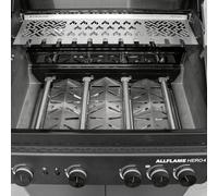 Grillrost.com Das Original Multistation en Acier Inoxydable pour Rösle Allflame Prime 4 & Hero 4 - La Grille de Maintien au Chaud Polyvalente avec 11 Supports pour Cuisses de Poulet