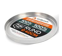Grillrost.com Das Original Plaque de Cuisson en Acier Inoxydable - Plancha Ronde 40cm - Acier Inoxydable Massif pour Les barbecues à Charbon et à gaz