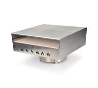 Grillrost.com Das Original Plaque réfractaire Pizza | Boîte à Pizza en Acier Inoxydable - Chaleur supérieure Parfaite pour ta Pizza comme au Four à Bois