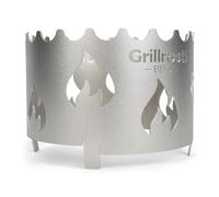 Grillrost.com Das Original Wok en Acier Inoxydable | Couronne pour Toutes Les plaques de Cuisson avec Trou de feu de 20cm avec Design de Flamme