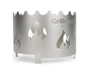 Grillrost.com Das Original Wok en Acier Inoxydable | Couronne pour Toutes Les plaques de Cuisson avec Trou de feu de 20cm avec Design de Flamme