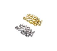Grillz Dentaires Lettres Script Personnalisées Say Why, Bijoux Dentaires Iced Out Hip Hop Plaqué Or 18K Argent Cadeau Unisexe(Gold,Why)