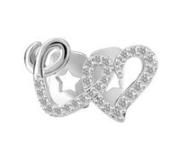 Grillz Diamant, Kucheed Dents Croisées en Forme de Cœur Bling Grills Caps, Bijoux de Dents Hip-hop Plaqués or 18 Carats, Décorations Dentaires Tendance en Oxyde de Zirconium pour hommes et femmes (B1)